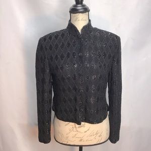 Adrianna Papell - Silk Beaded Cropped Jacket